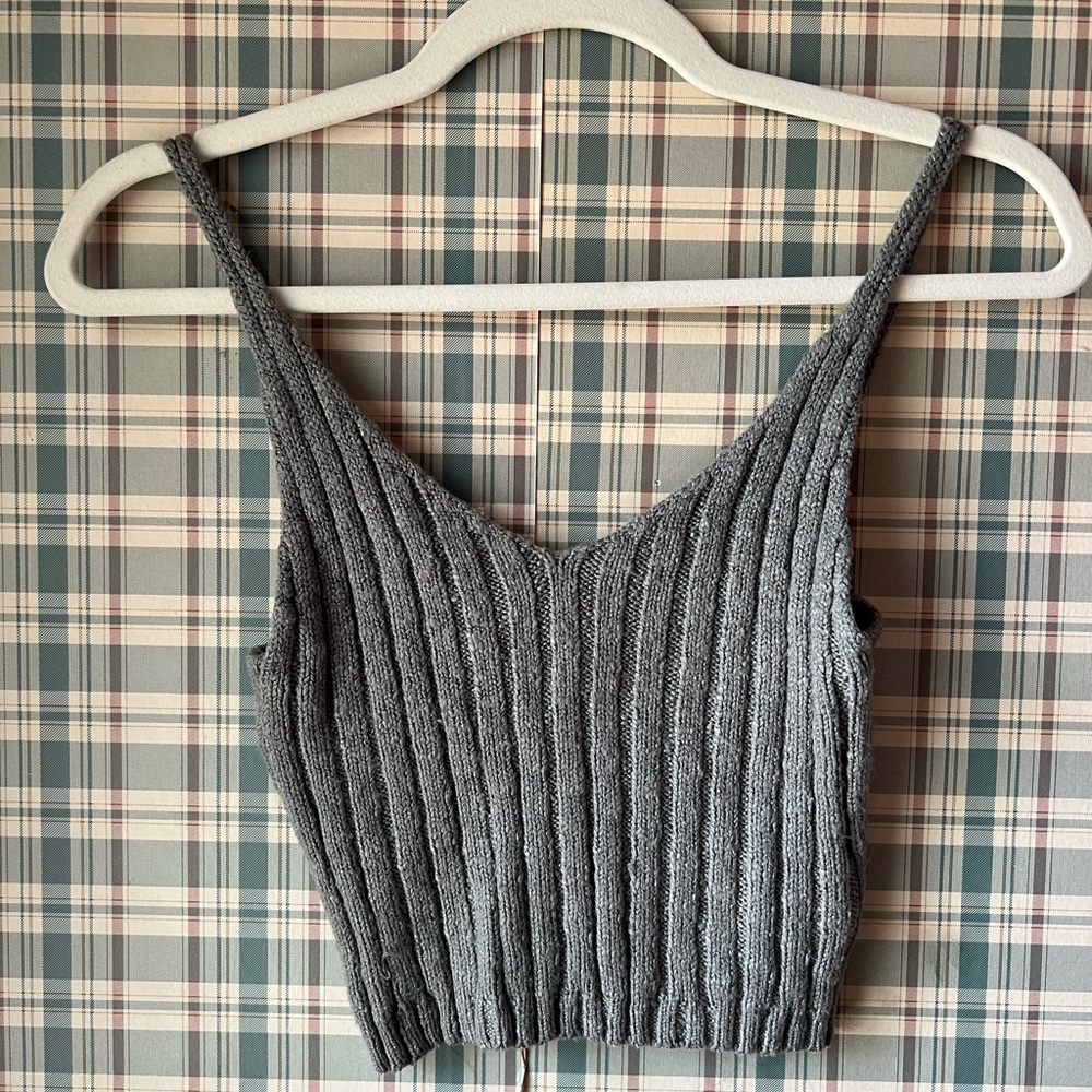 Charlotte Russe Charcoal Ribbed Camisole